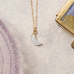 Moonstone Mini Moon Shape Gold Pendant Necklace Necklaces Soul & Little Rose