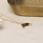 Smokey Quartz Crescent Moon / Horn Shape Necklace Necklaces Soul & Little Rose
