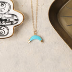 Howlite Crescent Moon / Horn Shape Gold Pendant Necklace Necklaces Soul & Little Rose