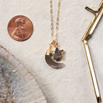 Gray Moonstone Necklace Moon and Star Gold Pendant Necklace Necklaces Soul & Little Rose