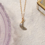 Rutilated Quartz Mini Moon Pendant Necklace Necklaces Soul & Little Rose