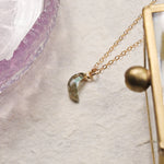 Labradorite Mini Gemstone Moon Gold Pendant Necklace Necklaces Soul & Little Rose