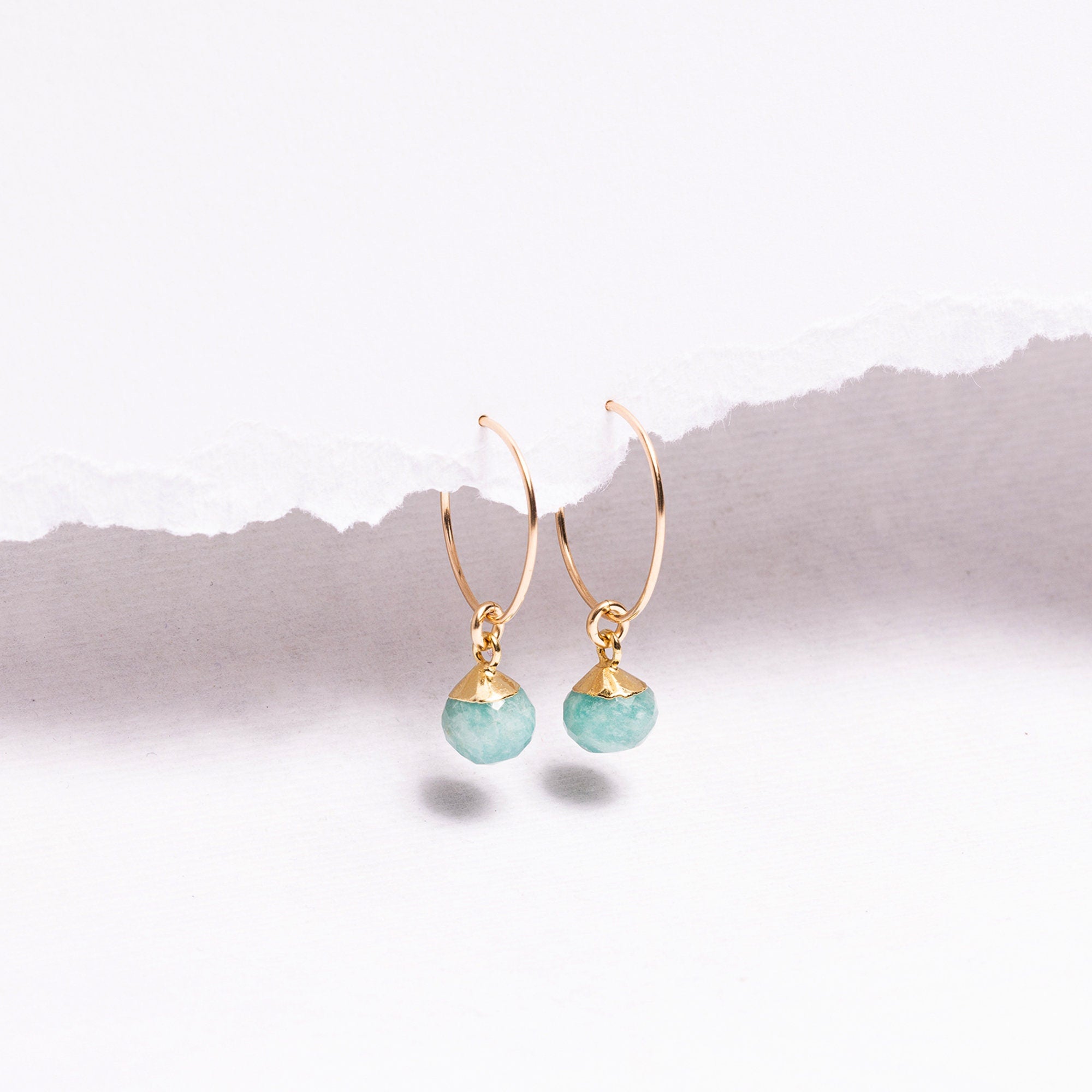Amazonite Sphere Gemstone Gold Earrings Earrings Soul & Little Rose   