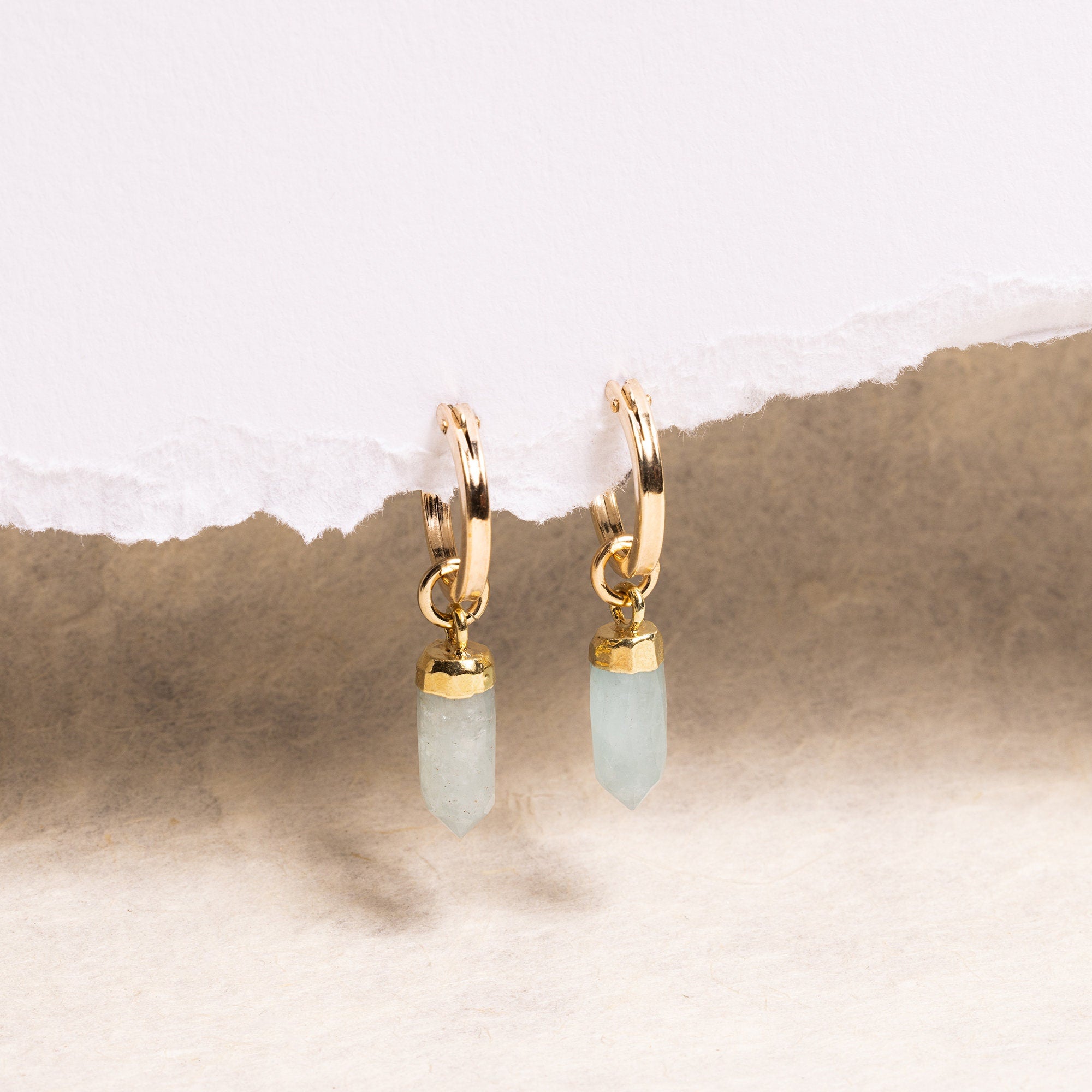 Aquamarine Gold Spike earrings Earrings Soul & Little Rose   