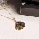 Labradorite Drop Pendant Gold Necklace Necklaces Soul & Little Rose