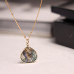 Labradorite Drop Pendant Gold Necklace Necklaces Soul & Little Rose