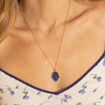 Lapis Lazuli Hamsa Hand of Fate Gold Pendant Necklace Necklaces Soul & Little Rose