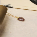 Brown Moonstone Shield Shape Pendant Necklace Necklaces Soul & Little Rose