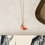 Red Onyx Gold Moon Necklace Necklaces Soul & Little Rose