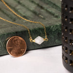 Moonstone Gemstone Bicone Shape Gold Pendant Necklace Necklaces Soul & Little Rose
