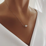 Moonstone Gemstone Bicone Shape Gold Pendant Necklace Necklaces Soul & Little Rose