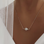 Moonstone Gemstone Bicone Shape Gold Pendant Necklace Necklaces Soul & Little Rose