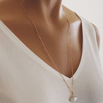 Moonstone Gemstone Eye Shaped Gold Pendant Necklace Necklaces Soul & Little Rose