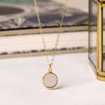 Smokey Quartz Small Disc Gold Necklace Necklaces Soul & Little Rose