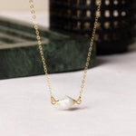 Moonstone Gemstone Bicone Shape Gold Pendant Necklace Necklaces Soul & Little Rose