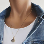 Smokey Quartz Small Disc Gold Necklace Necklaces Soul & Little Rose