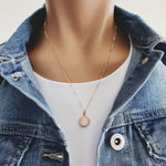 Rose Quartz Small Circle Pendant Gold Necklace Necklaces Soul & Little Rose