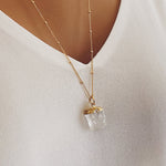 Quartz Pendant Necklace (Satellite Chain) Necklaces Soul & Little Rose
