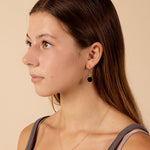 Black Obsidian Circle Gemstone Drop Earrings Earrings Soul & Little Rose