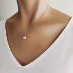 Rose Quartz Stadium Shape Gemstone Necklace  Soul & Little Rose