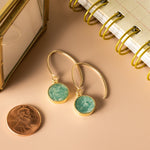 Amazonite Gold Disc Drop Earrings Earrings Soul & Little Rose