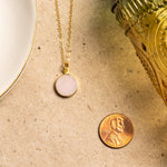 Pink Opal Small Disc Pendant Necklace Necklaces Soul & Little Rose