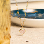 Rose Quartz Small Heart Pendant Necklace Necklaces Soul & Little Rose