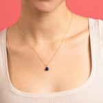 Lapis Lazuli Teardrop Gemstone Gold Necklace Necklaces Soul & Little Rose