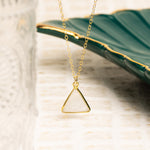 Moonstone Triangle Gemstone Gold Necklace Necklaces Soul & Little Rose