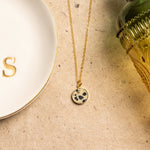 Dalmatian Jasper Small Disc Gold Pendant Necklace Necklaces Soul & Little Rose