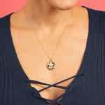 Dalmatian Jasper Disc Gold Pendant Necklace Necklaces Soul & Little Rose