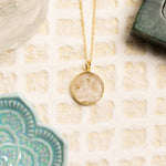 Golden Rutilated Quartz Round Circle Gold Pendant Necklaces Soul & Little Rose