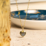 Labradorite Small Heart Gold Pendant Necklace Necklaces Soul & Little Rose