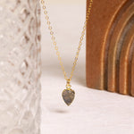 Labradorite Leaf Shape Gemstone Gold Pendant Necklace Necklaces Soul & Little Rose