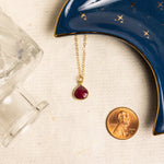 Ruby Teardrop Pendant Gold Necklace Necklaces Soul & Little Rose