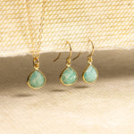 Amazonite Necklace and Drop Earrings Matching Set Necklace and Earrings Set Soul & Little Rose   