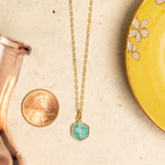 Amazonite Dainty Hexagon Pendant Necklace Necklaces Soul & Little Rose   