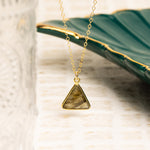 Labradorite Triangle Gemstone Gold Necklace Necklaces Soul & Little Rose