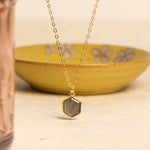 Labradorite Hexagon Gemstone Gold Pendant Necklace Necklaces Soul & Little Rose