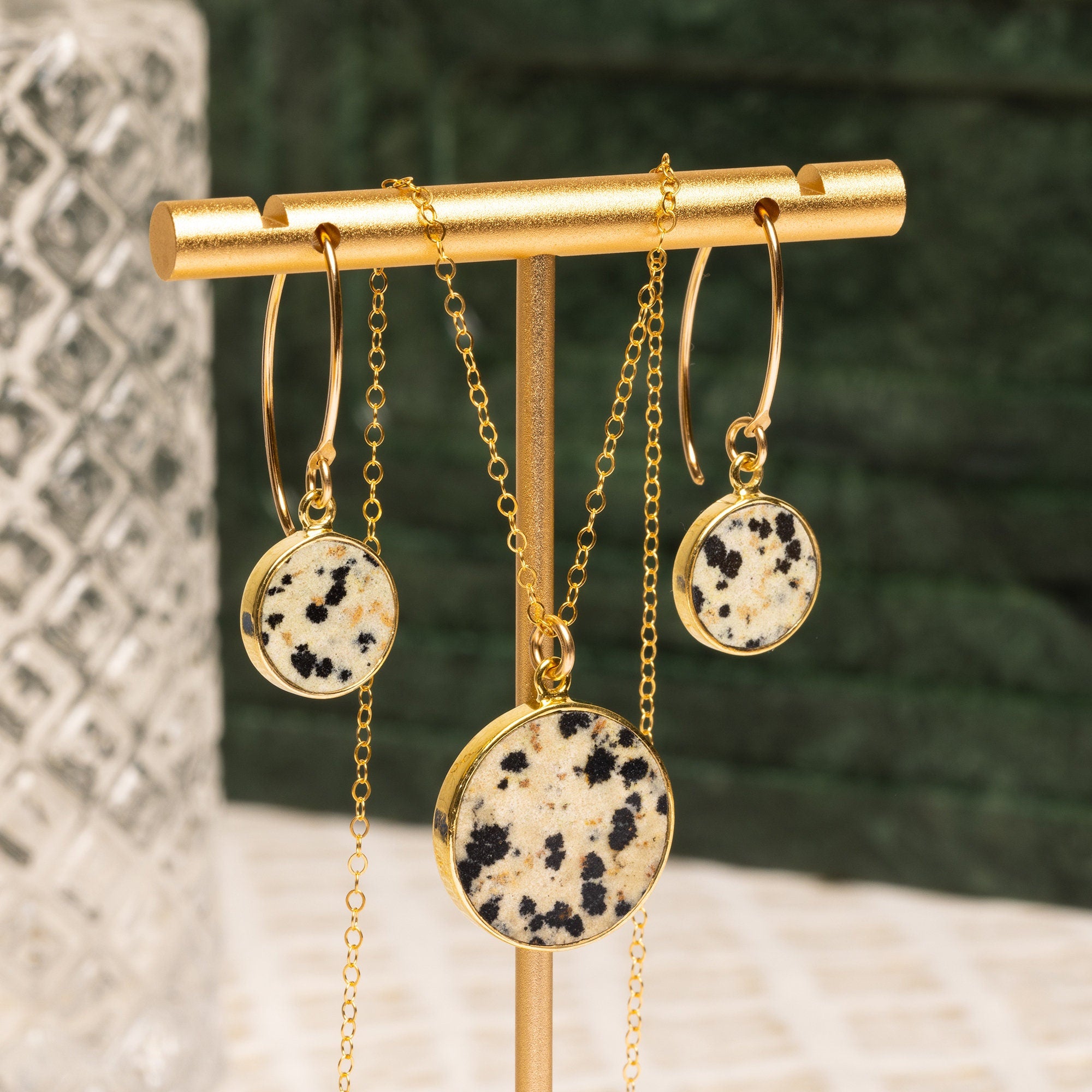 Dalmatian Jasper Necklace and Earrings Set Necklace and Earrings Set Soul & Little Rose   