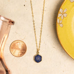 Lapis Lazuli Gemstone Hexagon Pendant Gold Necklace Necklaces Soul & Little Rose