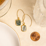 Moss Solar Quartz Slice Gemstone Gold 14k Gold Earwire Earrings Earrings Soul & Little Rose   