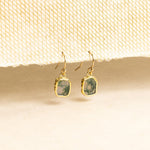 Mini Moss Agate Gold Raw Gemstone Slice Earrings Earrings Soul & Little Rose   