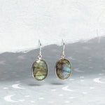 Labradorite Oval Drop Earrings on 925 Sterling Silver Ear Wires Necklaces Soul & Little Rose   