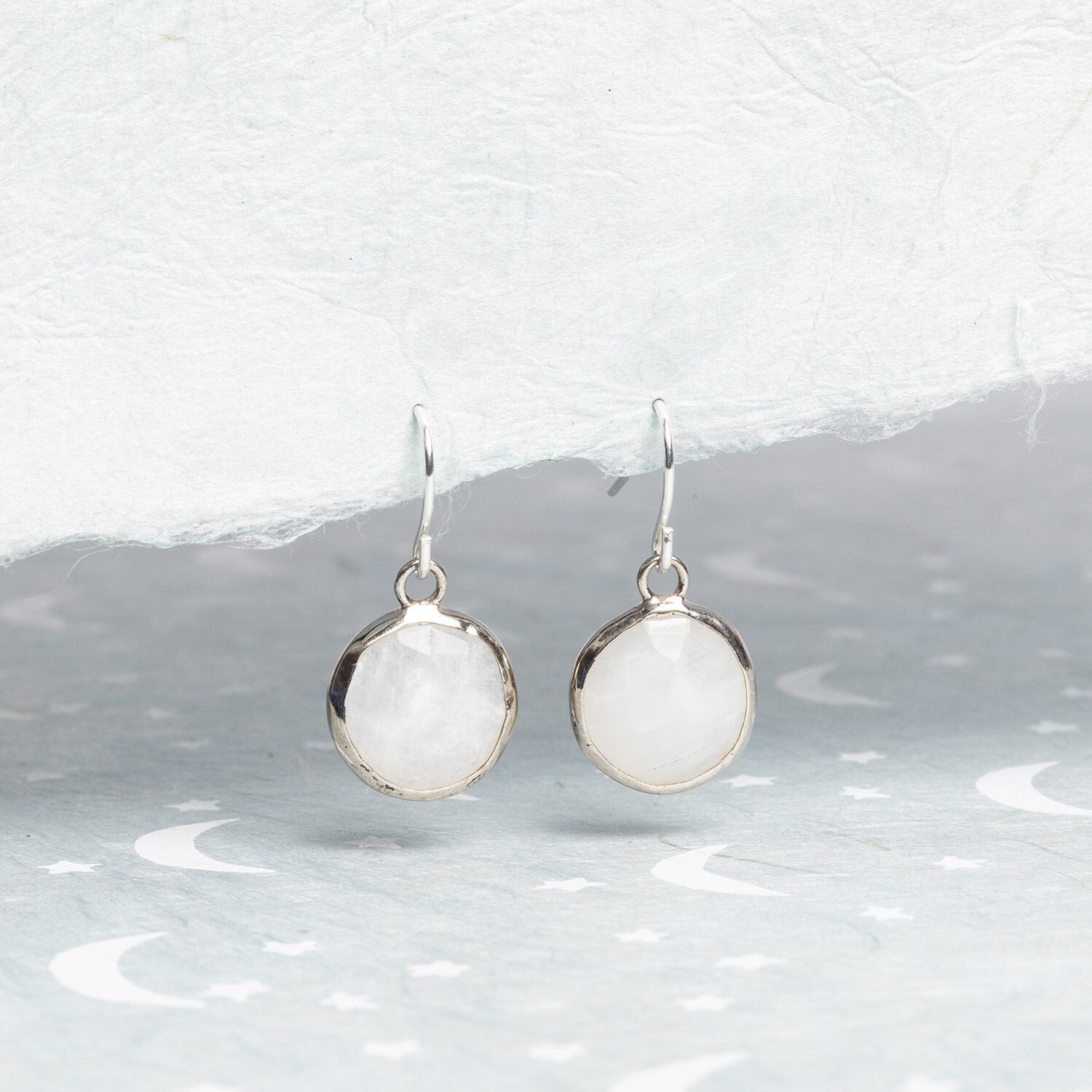 Moonstone Rounded Drop Earrings on 925 Sterling Ear wires Earrings Soul & Little Rose   