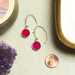 Fuchsia Chalcedony Gold Drop Earrings Earrings Soul & Little Rose   