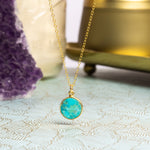 Turquoise 14K Gold Filled Round Pendant Necklace Necklaces Soul & Little Rose   