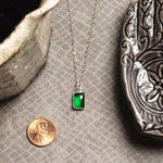 Green Quartz Pillow Shape 925 Sterling Silver Pendant Necklace Necklaces Soul & Little Rose   