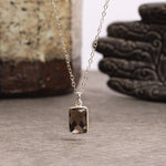 Smoky Quartz Pillow Shape 925 Sterling Silver Pendant Necklace Necklaces Soul & Little Rose   