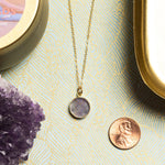 Amethyst 14K Gold Filled Round Pendant Necklace Necklaces Soul & Little Rose   